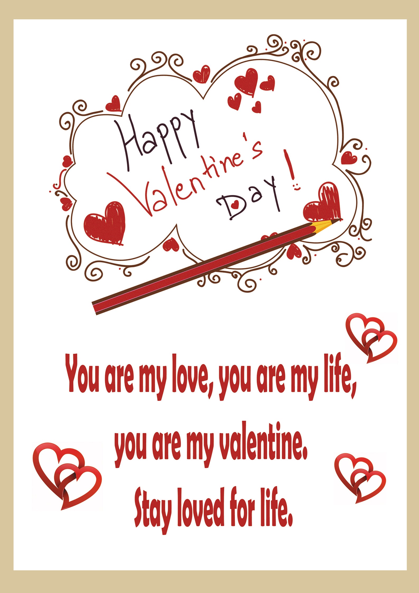 PRINTABLE Valentine's Day Card Valentine Card Digital | Etsy