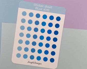 Blue dots sticker sheet - planner stickers - Bullet journal stickers