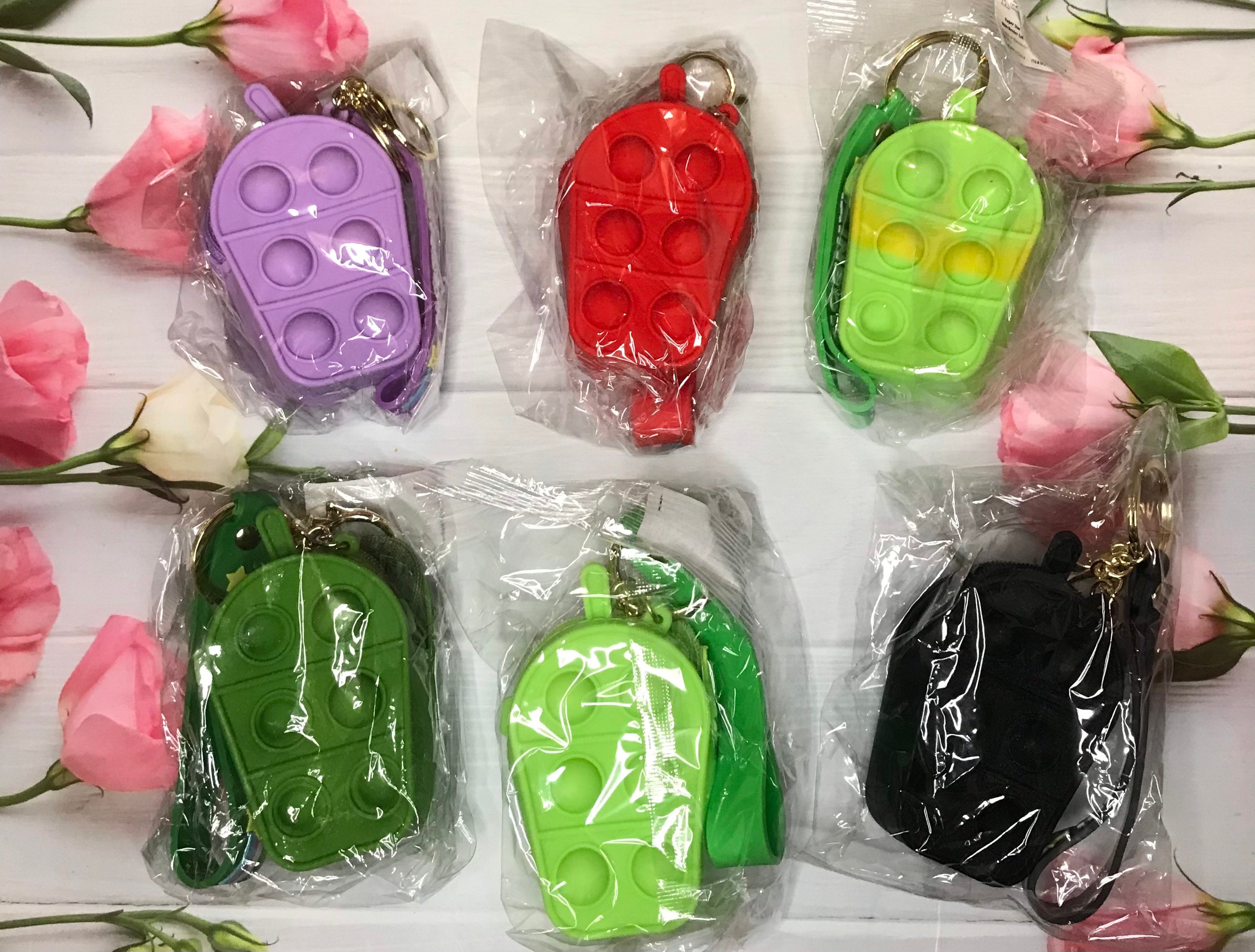 Pop It Milkshake Key Ring Purse Fidget 