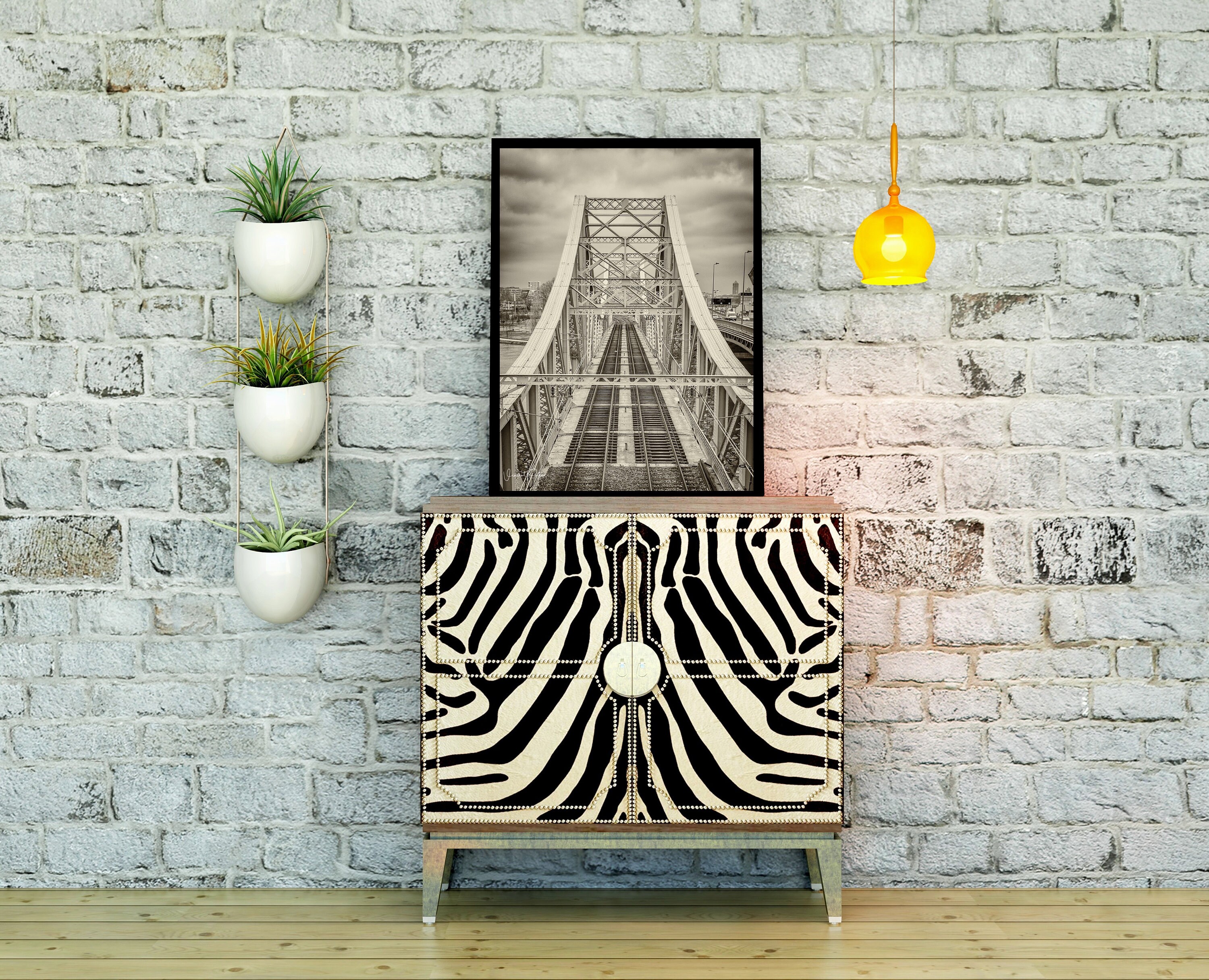 Pont Ferroviaire à Lyon, France Impression de Lyon Cityscape Photo Black & White City Railway Bridge