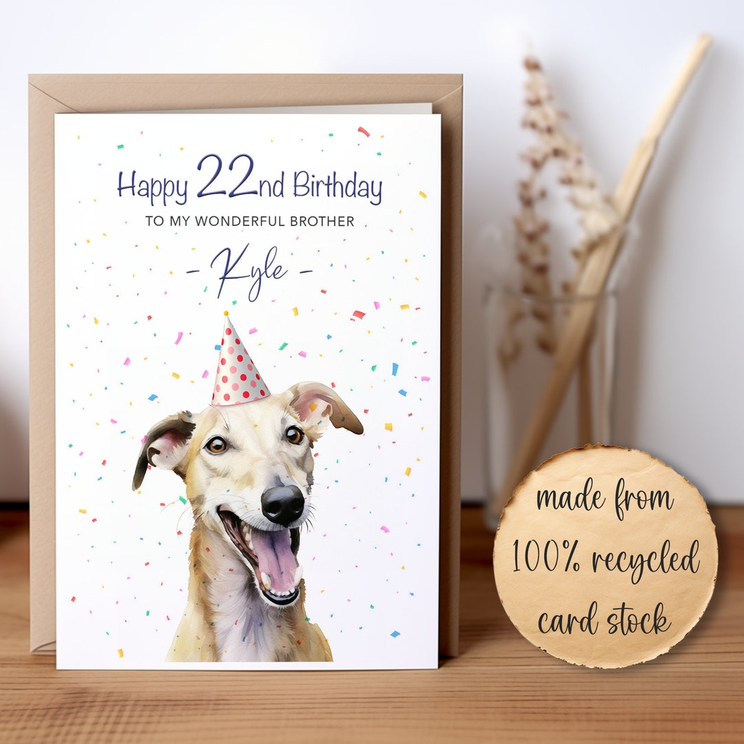 Lurcher Birthday Card A Card for Dog Lovers Dog Card Cute Gift Dog ...