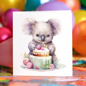 Koala Bear Birthday Card Cute Personalised Custom Painting Animals Blank Card Set Card Pet Greeting Card Koala Birthday