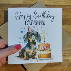 Personalised Dachshund Birthday Card – Sausage Dog with Birthday Cake – Custom Name & Message - Pet Lover Gift image 7