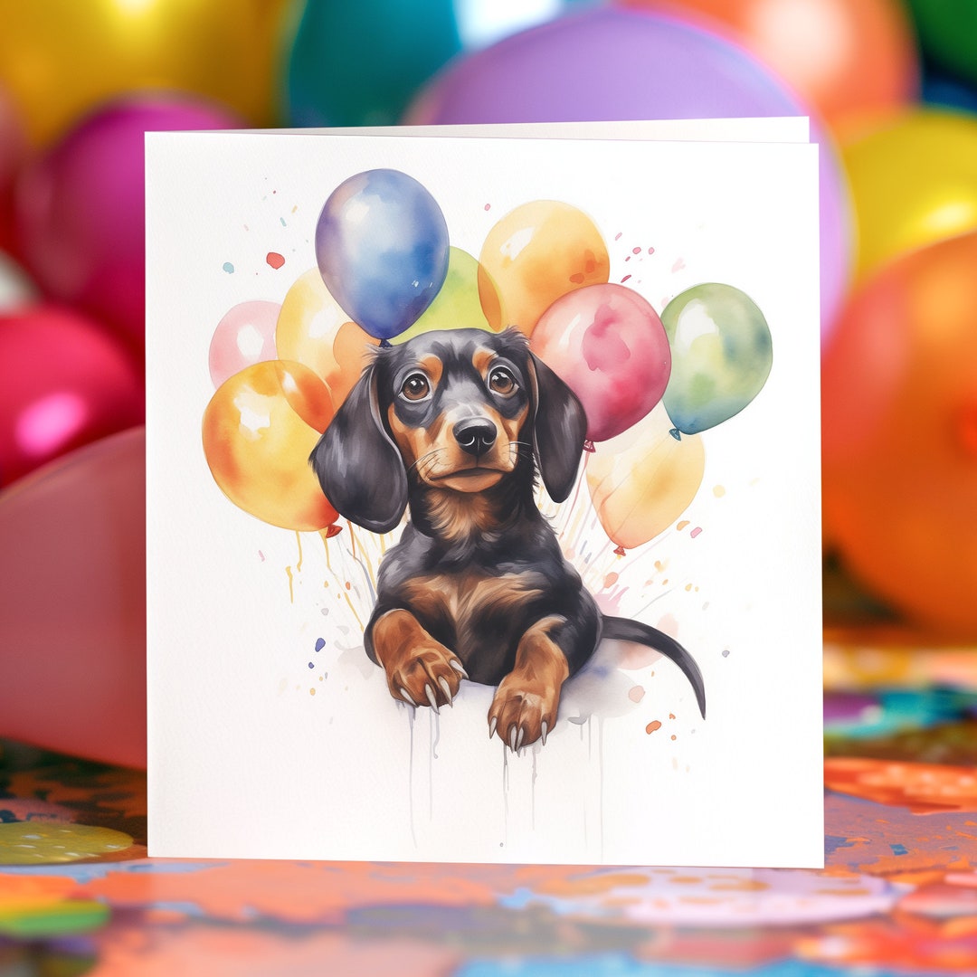 Dachshund Birthday Card Sausage Dog, Personalised Greeting Card for Dog ...