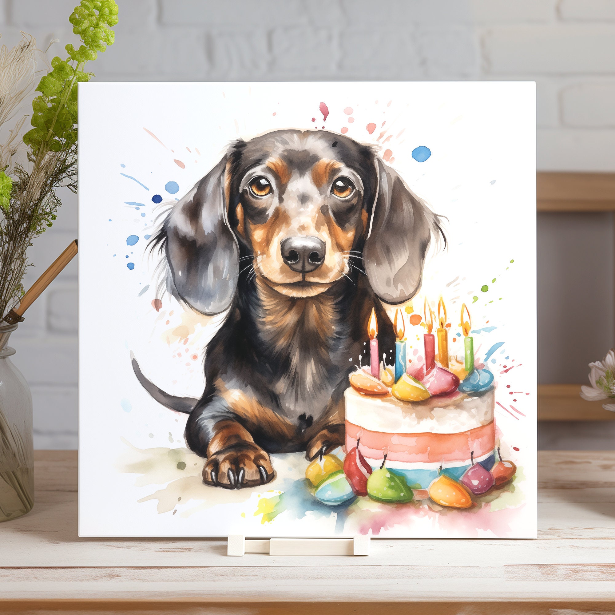 Dachshund Birthday Card Sausage Dog, Personalised Greeting Card for Dog ...