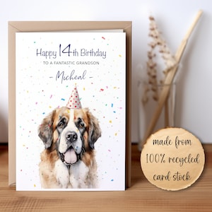 St. Bernard Birthday Card | A Card For Dog Lovers! | Dog Card | Cute Gift | Dog Birthday Party | A6 Greeting Card