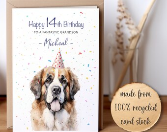 St. Bernard Birthday Card | A Card For Dog Lovers! | Dog Card | Cute Gift | Dog Birthday Party | A6 Greeting Card