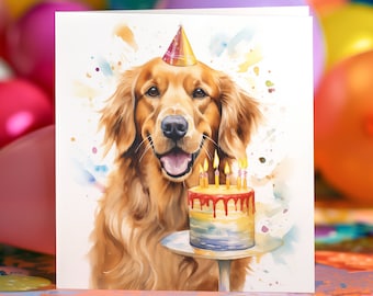 Golden Retriever Greeting Birthday Card - Etsy