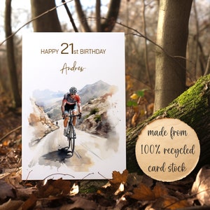 Outdoors Birthday Card Cycling Card, Road Bike, Card for Son, Daughter, Mum, Grandson, Nephew, Godson, Birthday, Card For Him, Milestone