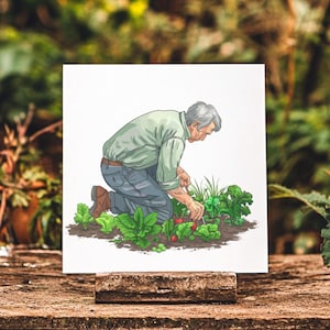 Vegetable Garden Birthday Card: Gardener Gift, Blank or Personalised Inside