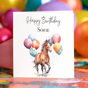 Horse Birthday Card Cute Personalised Custom Painting Animals Blank Card Set Card Pet Greeting Card Horse Birthday