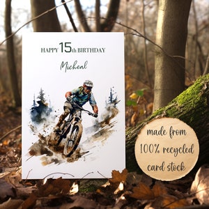 Mountain Bike Birthday Card Outdoors Mountain Bike Happy Birthday Adventure Card For Him Dirt Bike Greeting Card