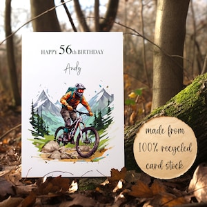Outdoors Birthday Card Mountain Bike, Card for Son, Daughter, Grandson, Nephew, Godson, Card For Him, Milestone, Travel card, Female Bike