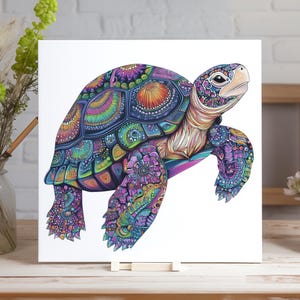 Mandala Tortoise Birthday Card Personalised Custom Animals Blank Card Set Greeting Card Tortoise Thank You Card Congratulations Flowers