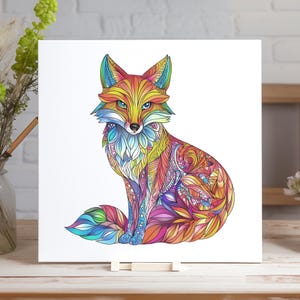 Mandala Fox Birthday Card Personalised Custom Animals Blank Card Set Greeting Card Fox Vixen Thank You Card Congratulations