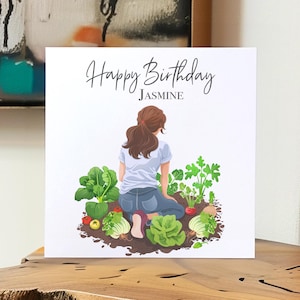 Vegetable Garden Birthday Card: Gardener Greeting, Blank or Personalised Inside