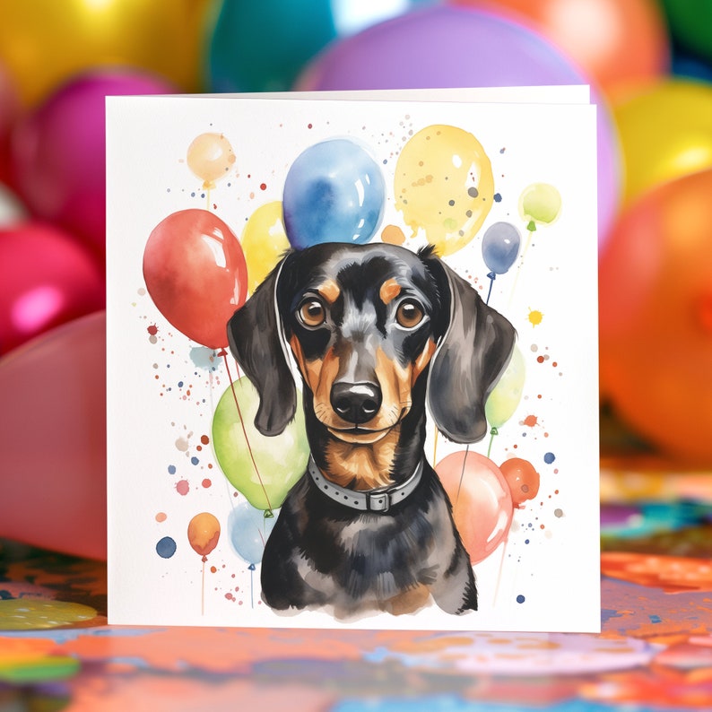 Dachshund Birthday Card Sausage Dog, Personalised Greeting Card for Dog ...