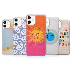 Art Aesthetic Colorful Phone Case Pinterest Pastel Design Gel Cover Fits for iPhone 12 Pro/Max, 12 Mini, 7/8/SE, X/Xs, Xr, 11/Pro C1