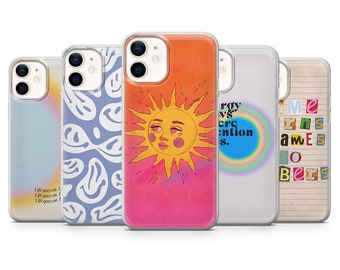 Custodia per telefono colorata estetica artistica Pinterest Cover in gel dal design pastello adatta per iPhone 12 Pro/Max, 12 Mini, 7/8/SE, X/Xs, Xr, 11/Pro C1