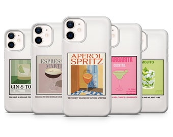 Funda para teléfono con bebida gráfica, funda artística para iPhone 12 Pro/Max, 12 Mini, 7/8/SE, X/Xs, Xr, 11/Pro D9