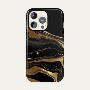 Black Gold Marble Phone Case iPhone 15 14 13 12 11 Pro Max, S24 S23 S22 Plus Ultra, iPhone X XR XS Max Case