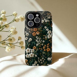 Floral Phone Case, Vintage Boho Botanical Wildflower iPhone 16 15 14 13 Pro Max, S25 S24 S23 Ultra Cottagecore Aesthetic, Gift For Her
