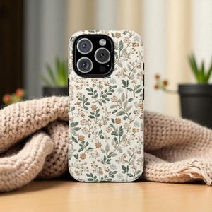 Vintage Floral Phone Case, Cottagecore Wildflower Cover for iPhone 16 15 14 13 Pro Max, Botanical Aesthetic, Tough Case, Gift For Her