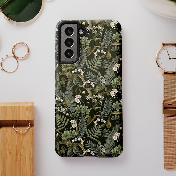 Botanical Phone Case Green Floral Cottagecore S26 Ultra S25 S24 S23 S22 Gift
