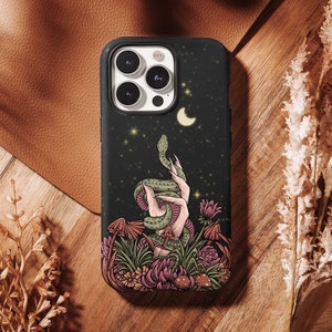 Witchy Black iPhone 13 12 11 Pro Case, Goth iPhone 13 Case, Snake iPhone 12 Case, Celestial iPhone 11 Case, iPhone X XS XR Case