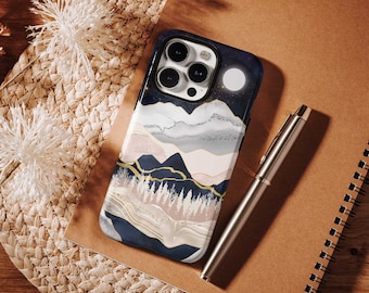 Mountain Phone Case Abstract iPhone 13 12 11 Pro Night Sky Landscape Texture | iPhone 12 11 Mini Pro Max -  X XR XS Max