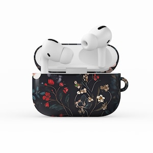Dark Flower AirPods Case Gen 1 2 Pro Gift for Her, AirPods Case 2nd Generation, Cute Airpods Case