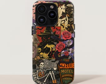 Witchy Phone Case Halloween Spooky Collage iPhone 17 Pro Max S26 Ultra Pixel Case