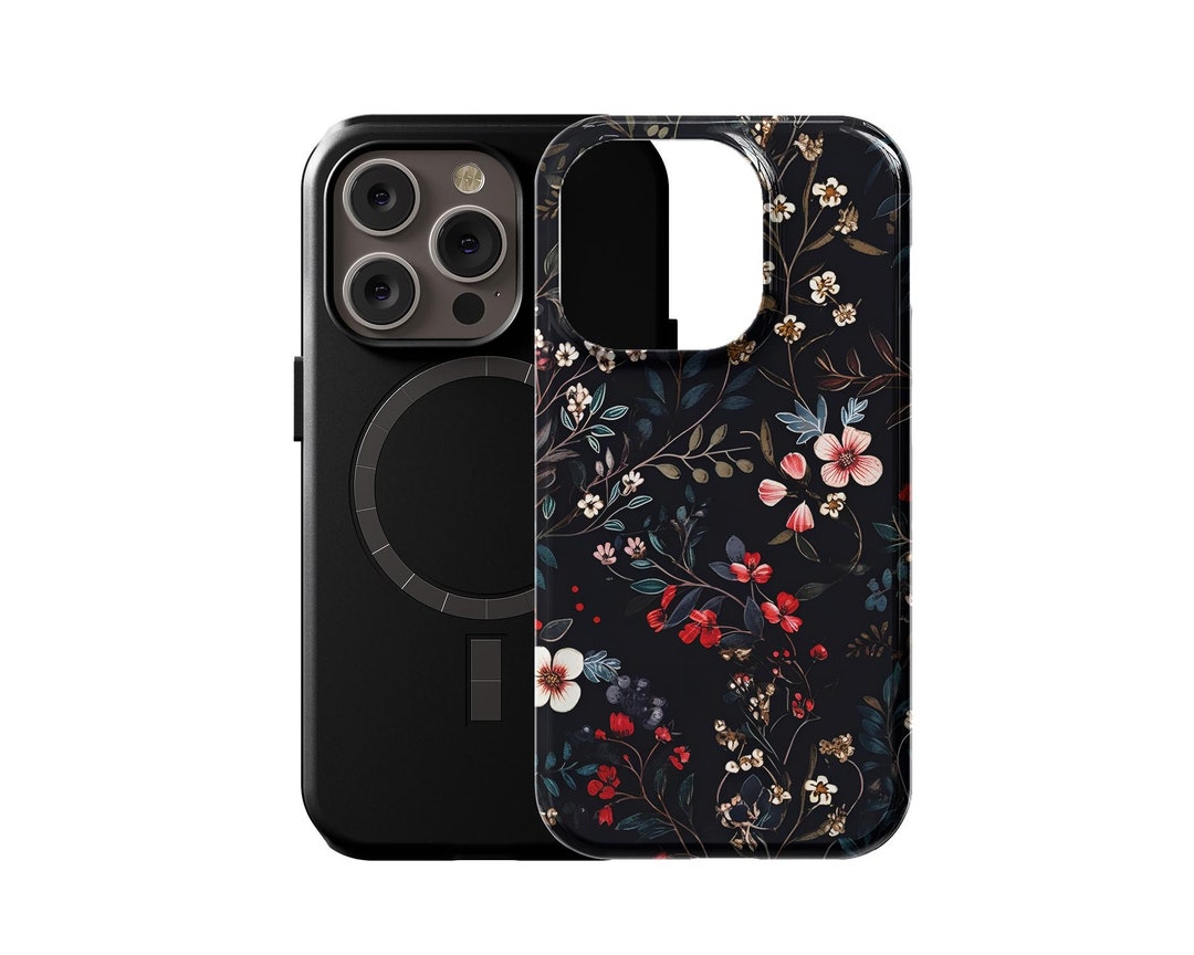 Red Wildflower Magsafe iPhone Case 14 13 Pro Max, Floral iPhone 14 Magsafe Case, iPhone 13