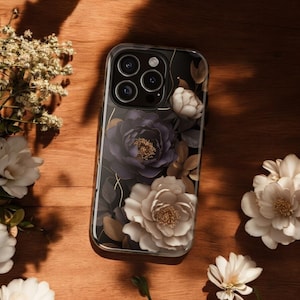 Vintage Purple Rose Phone Case iPhone 16 15 14 13 Pro Max, S24 S23 S22 Plus Ultra Case, Elegant Aesthetic Flower