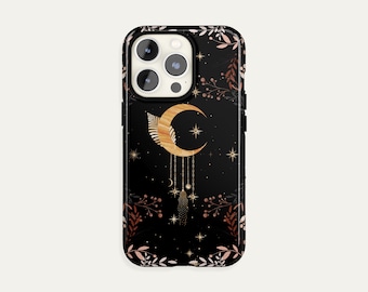 Celestial Moon iPhone 17 Pro Max Case, Floral S26 Ultra Case, Gift for Her