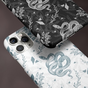 Custom Snake Botanical iPhone 15 14 13 12 11 Pro Max Case, Witchy Galaxy S23 S22 S21 Plus Ultra Case, iPhone X XR XS Max Case