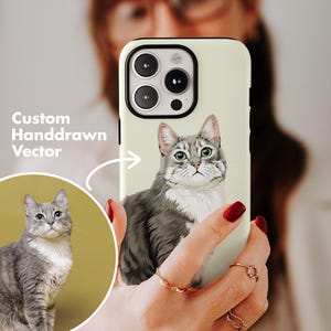 Custom Photo to Vector Phone Case, Personalized Portrait for iPhone & Galaxy, Unique Gift Idea for Him, Her, Couples, or Pets