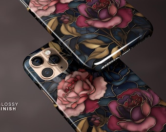 Stained Glass Phone Case, iPhone 16 15 14 13 12 11 Pro Max Mosaic, S25 S24 S23 Ultra, Gift for Her