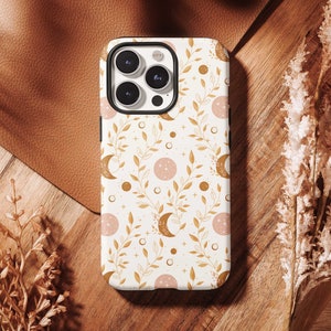 Boho iPhone  13 12 11 Pro Max Case Moon Stars Floral | iPhone X XR XS Max Samsung S20 S10