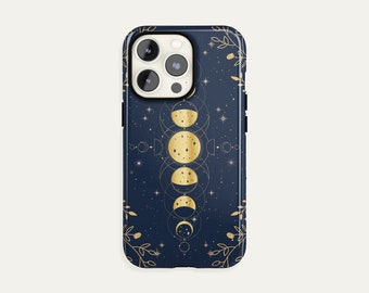 Celestial Moon Phases Phone Case iPhone 17 Pro Max Lunar Star Mystic Cover