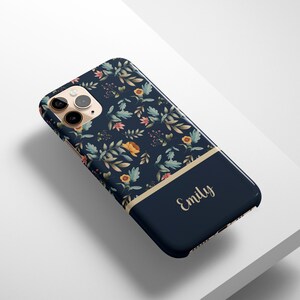 Custom Floral iPhone 15 14 13 12 11 Pro Max Personalized Case Vintage Flowers, iPhone X XR XS Max