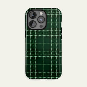 Green Plaid Phone Case iPhone 16 15 14 13 Pro Max, Classic Tartan Pattern Galaxy S24 S23 S22 S21 Plus Ultra Case