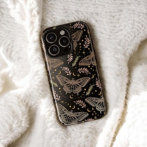 Butterfly Floral Celestial Phone Case iPhone 16 15 14 13 Pro Max, Moth S24 S23 Plus Ultra Case, Gift for Her, Elegant Aesthetic