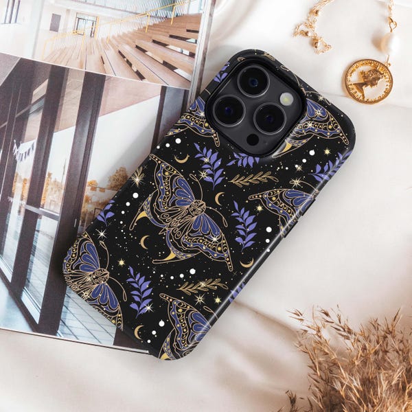 Funda para teléfono Boho Celestial Butterfly para iPhone 16 15 14 13 Pro Max, funda Moth S24 S23 Plus Ultra, funda para iPhone 12 11, funda para S22 S21