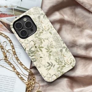 ヴィンテージ グリーン iPhone ケース 15 14 13 12 11 Pro Max、フローラル S23 S22 S21 Plus Ultra ケース、iPhone X XS XR ケース