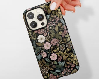 Funda para teléfono Dark Academia Floral, funda MagSafe para iPhone 17 Pro Max, funda para S26 Ultra