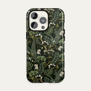 Funda para teléfono Cottagecore, estampado floral verde para iPhone 17 Pro Max, S26 Ultra, Pixel Gift