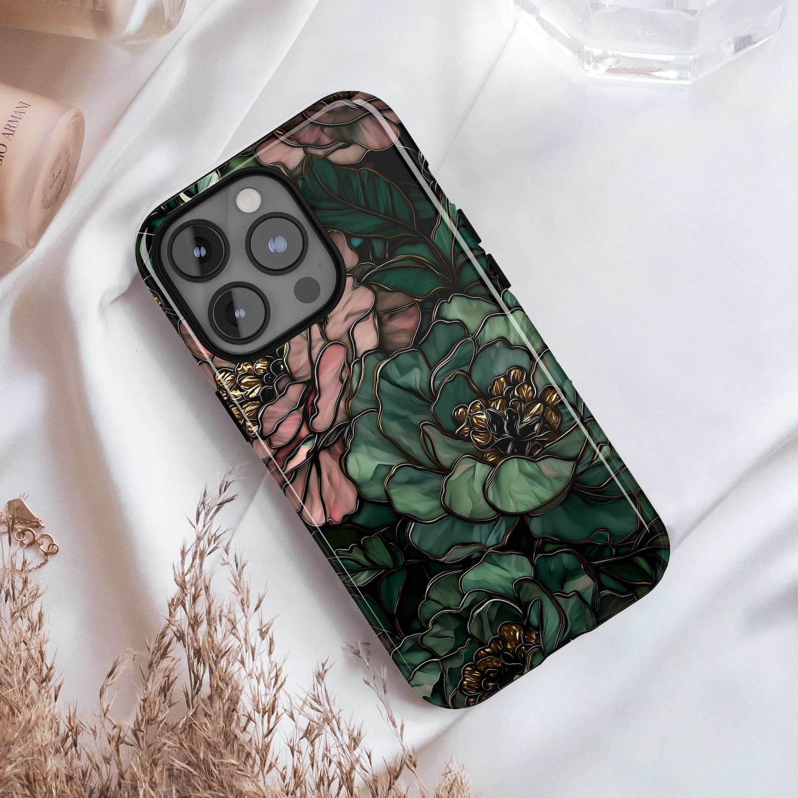 Photo inspiration: Green Stained Glass Phone Case Iphone 16 15 14 13 Photo Inspiration
