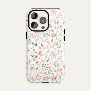 BOHO Flower iPhone 14 13 12 11 Pro Max Case Aesthetic Watercolor iPhone X XR XS Max, Samsung S20 S21