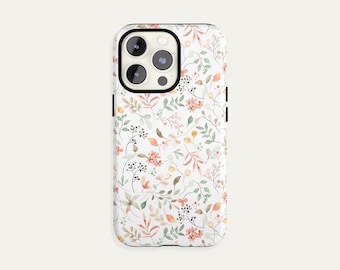 Boho Floral Watercolor Phone Case iPhone 17 Pro Max S26 Ultra Cover